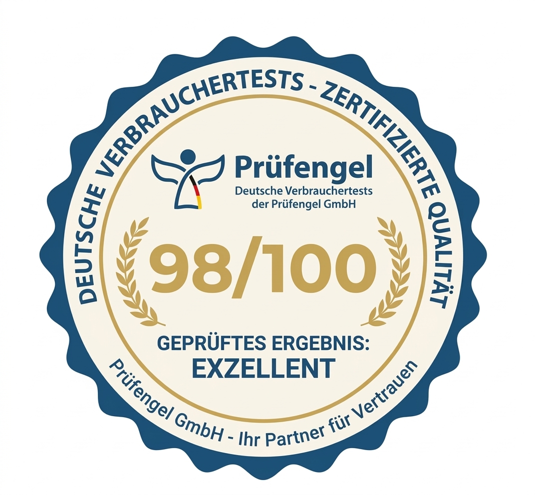 Prüfengel 98/100 certification badge